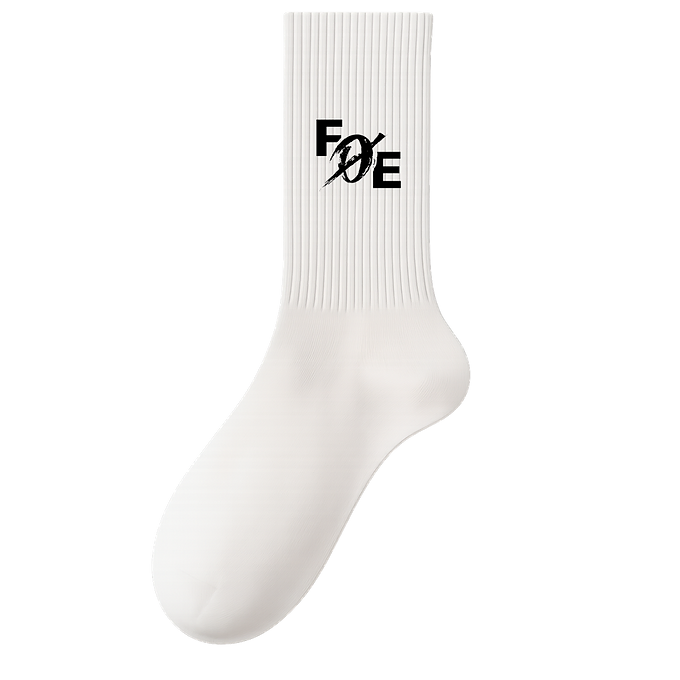 White FOE Socks 2 Pair “Hand Stitched”